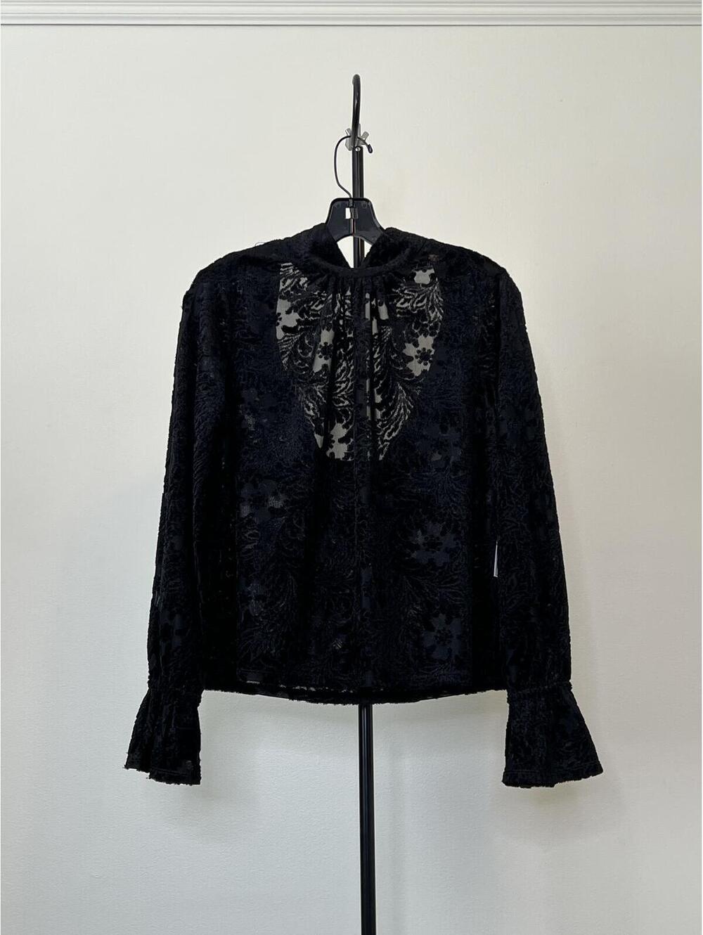High Neck Open-Back Top Womens Open Back Velvet Turtleneck Top,  Size M
